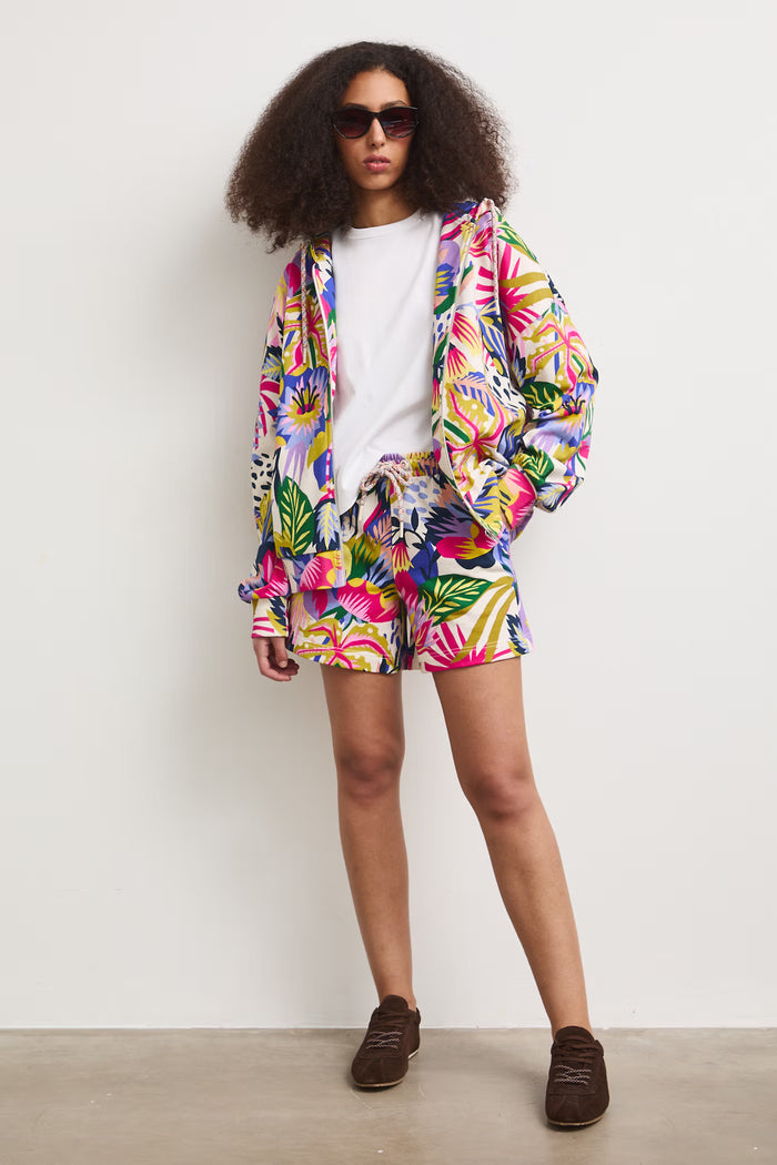 Women's 2-piece sports set - sweatshirt and shorts "Konwalia"