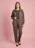 Дамски Спортен Комплект от 3 части с + Размери, Кафяв So Cute Roberto Fashion Store Set SOC1302SETBRO+SZ-L L