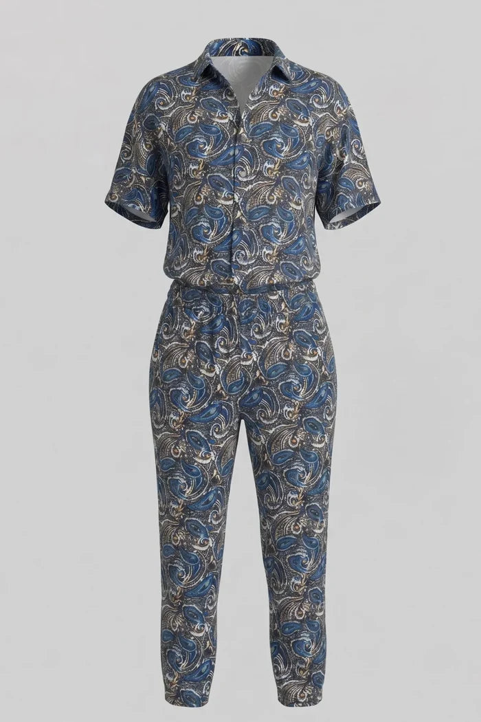Дамски 96% памучен комплект 2 в 1 Roberto&Co - синьо Roberto&Co Roberto Fashion Store Set PIE0907SETBLUCOT-XL XL