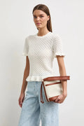Бежова дамска тениска слим кройка от 100% памук Medicine Roberto Fashion Store T-shirt RW26-TSD204-01X-XS XS