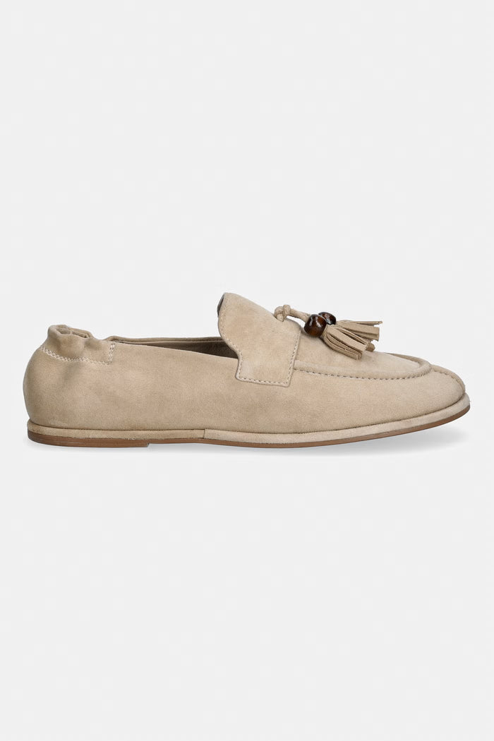 Women's beige suede loafers "Vesna"
