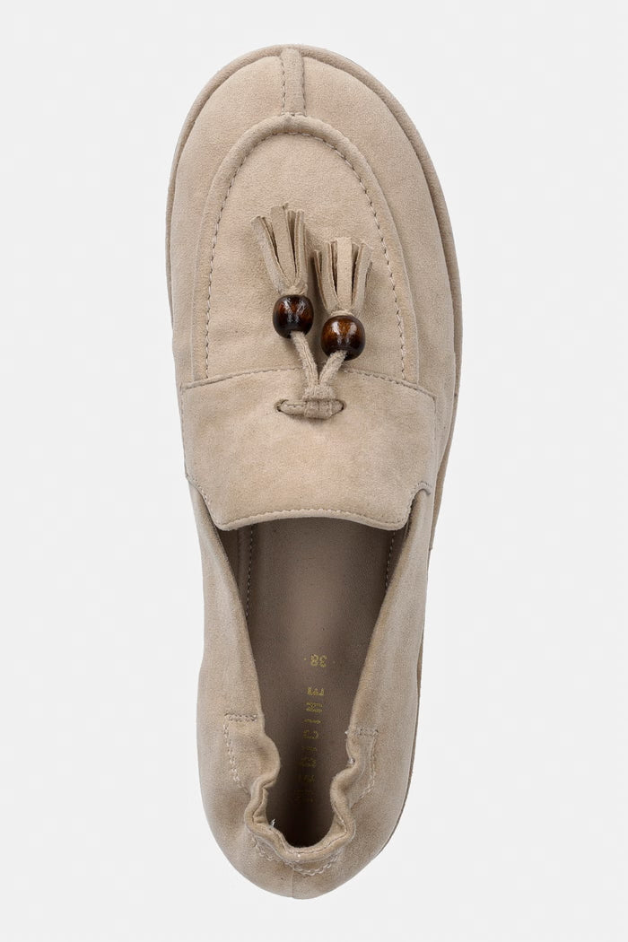 Women's beige suede loafers "Vesna"
