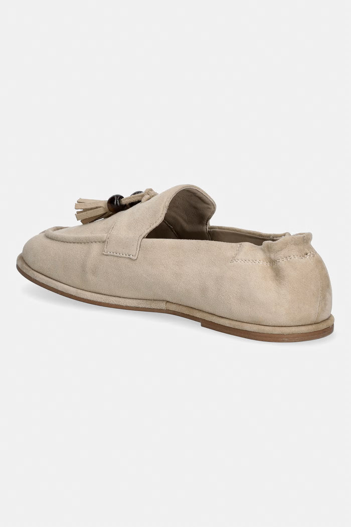Women's beige suede loafers "Vesna"