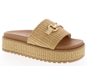 Women Chunky Platform Slip-on Round Peep Toe Mule Slide | Estelle Shoe