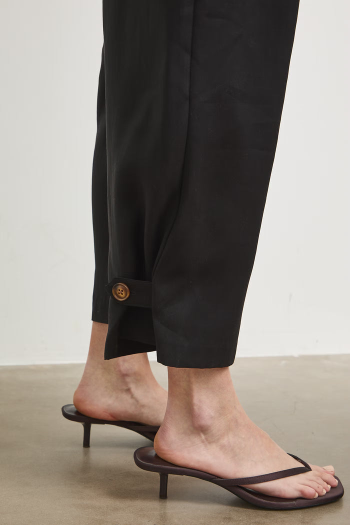 Women's black long jumpsuit with belt "Miyu"