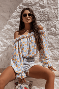 Женска Блуза (Оф - шуул) MIA - Синьо с лимони LaBalancia Roberto Fashion Store Set 5907378522194 UNI