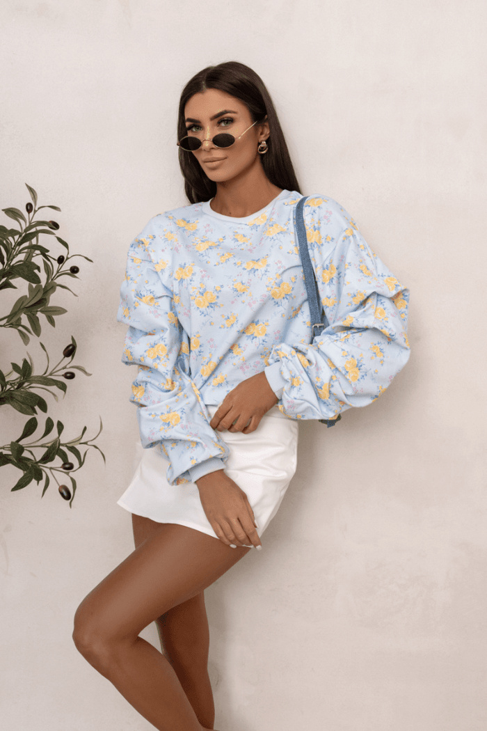 Дамска блуза REMY - Тъмносиня с цветен принт LaBalancia Roberto Fashion Store Set 5907378521364 UNI