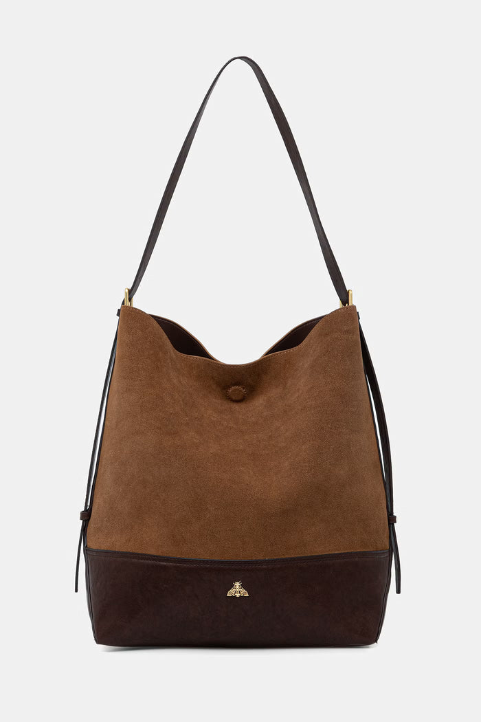 Women's brown suede bag "Patrizia"