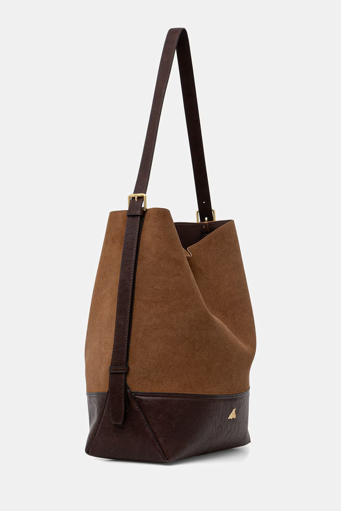 Women's brown suede bag "Patrizia"