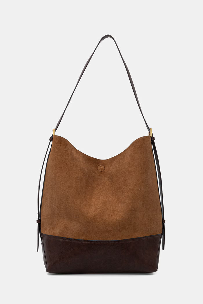 Women's brown suede bag "Patrizia"