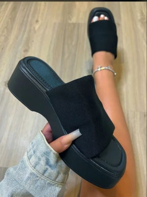Women's Chipper Wide Band Mule Wedges - Comfortable Slip-On Wedge Sandals
