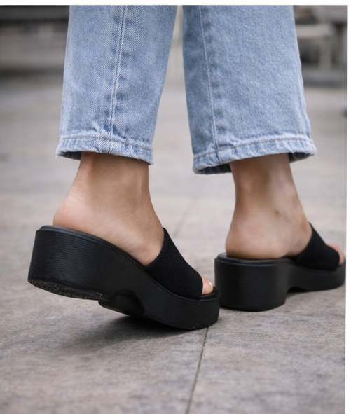 Women's Chipper Wide Band Mule Wedges - Comfortable Slip-On Wedge Sandals