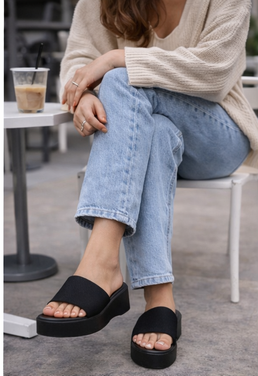 Women's Chipper Wide Band Mule Wedges - Comfortable Slip-On Wedge Sandals