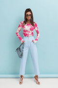 Дамски цигарен панталон KAY – светло син, вълнообразно прилепване S–L LaBalancia Roberto Fashion Store Set 5907378518630 S