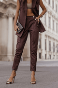 Дамски цигарен панталон KIARA – елегантно кафяво, 95% вискоза LaBalancia Roberto Fashion Store Set 5907378515714 S