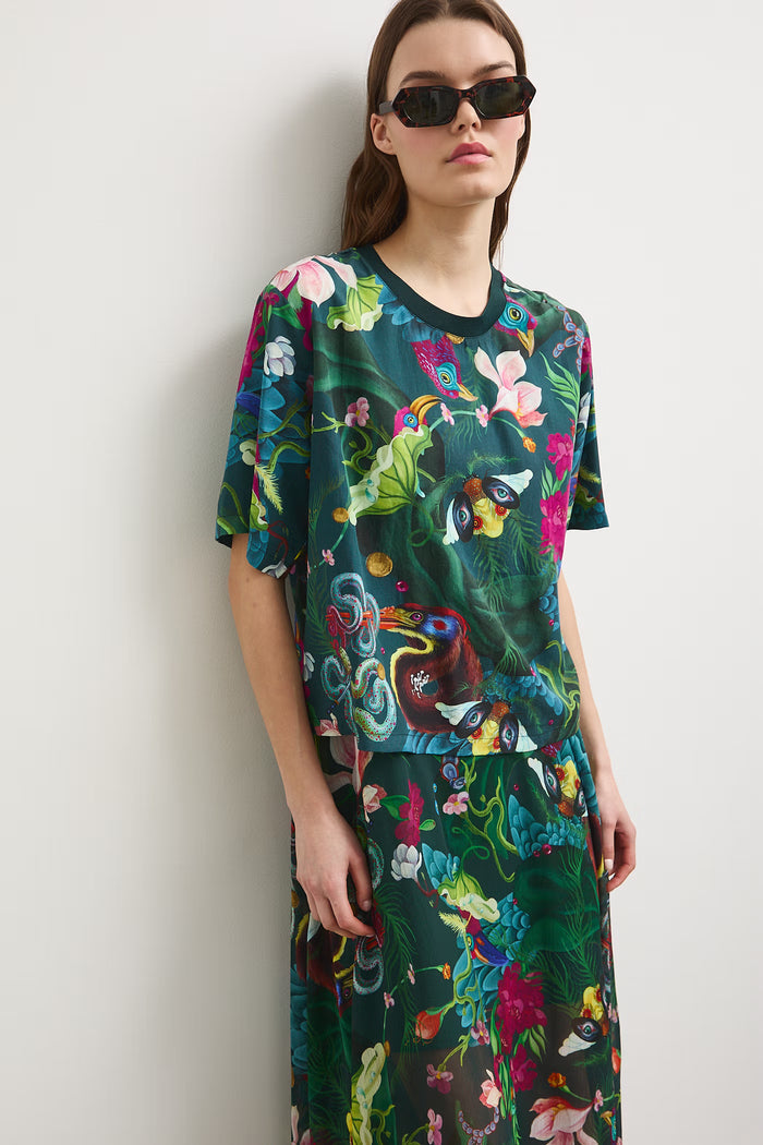 Women's dark green dress with "Mizuki" blouse set