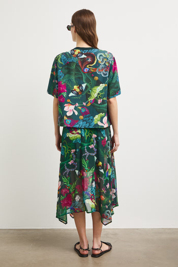 Women's dark green dress with "Mizuki" blouse set