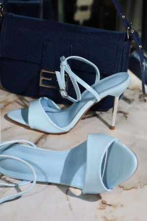 Women's Evana Baby Blue Adjustable Ankle Strap Peep Toe Stiletto Heels