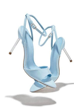 Women's Evana Baby Blue Adjustable Ankle Strap Peep Toe Stiletto Heels
