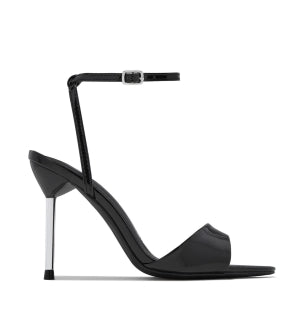 Women's Evana Black Adjustable Ankle Strap Peep Toe Stiletto Heels