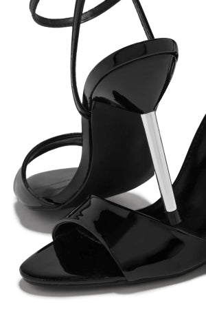 Women's Evana Black Adjustable Ankle Strap Peep Toe Stiletto Heels