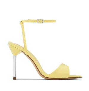 Women's Evana Yellow Adjustable Ankle Strap Peep Toe Stiletto Heels