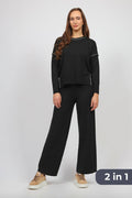 Дамски Плетен Комплект от 2 части, Черен Serianno Collection S Roberto Fashion Store Set SER1711SETBLKBLGS S Черен