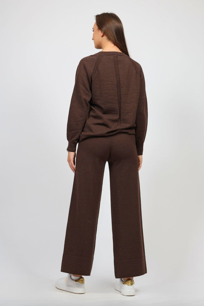 Дамски Плетен Комплект от 2 части, Кафяв Serianno Collection S Roberto Fashion Store Set SRX1511SETBRNWOLS S Кафяв