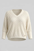 Дамска плетена блуза за лятото в бял цвят Roberto&Co Roberto Fashion Store Sweater FLC2207KNIBLSHOL-S/M S/M