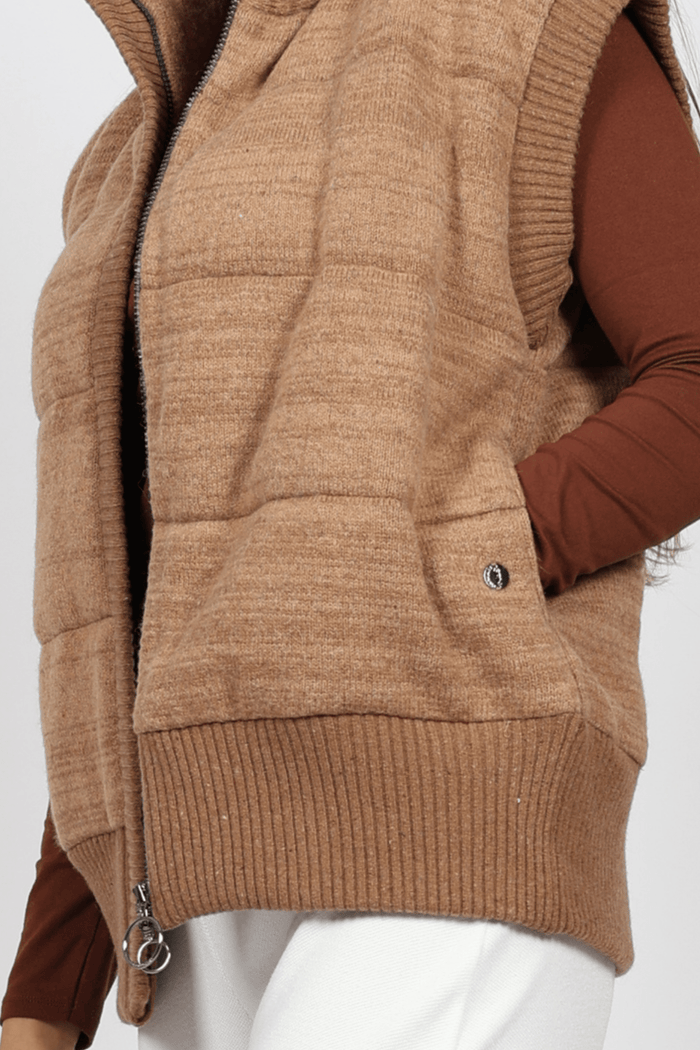 Women's Knitted Vest, Beige