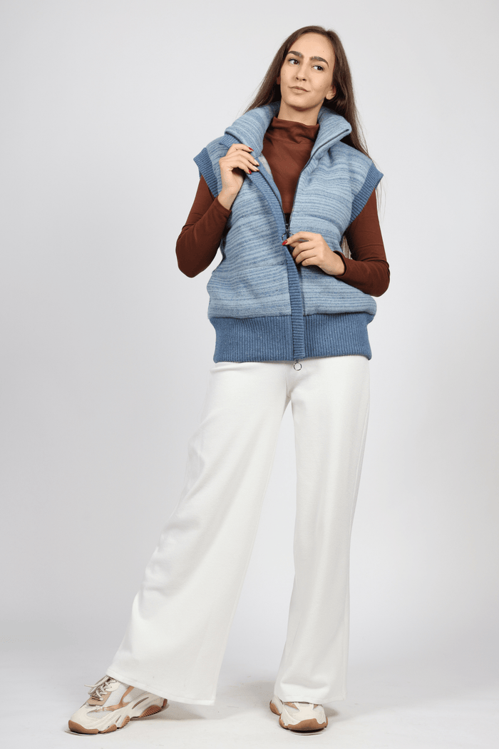 Women's Knitted Vest, Blue