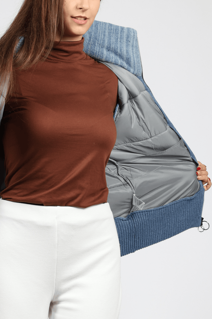 Women's Knitted Vest, Blue