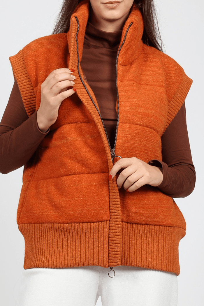 Women's Knitted Vest, Orange