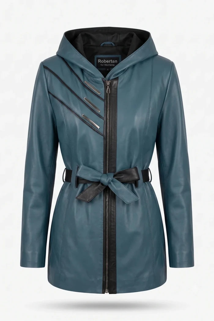 Дамско Кожено Яке, Син Roberto&Co Roberto Fashion Store Jacket LEA2511JCKPETBLTM XS