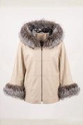 Дамско кожено яке Charmante, двулицево с качулка, бежово Roberto&Co Roberto Fashion Store Jacket LEA0101JCKBEIREV-M XS