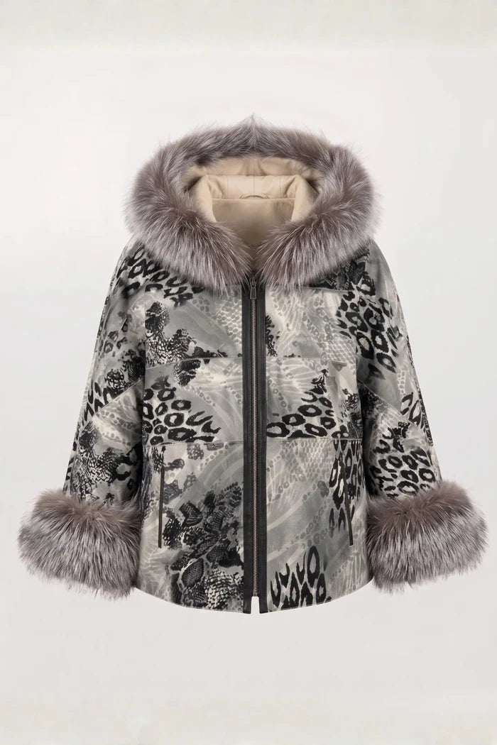 Дамско кожено яке Charmante, двулицево с качулка, бежово Roberto&Co Roberto Fashion Store Jacket LEA0101JCKBEIREV-M XS