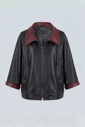 Дамско кожено яке Duomo, черно с червена яка Roberto&Co Roberto Fashion Store Jacket LEA0609JCKBLKOVS-M XS