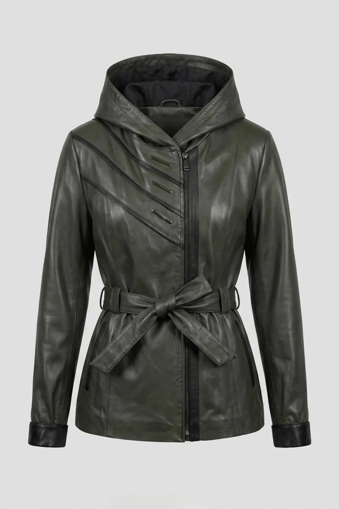 Дамско Кожено Яке, Зелен Roberto&Co Roberto Fashion Store Jacket LEA2511JCKGRNBLTM XS