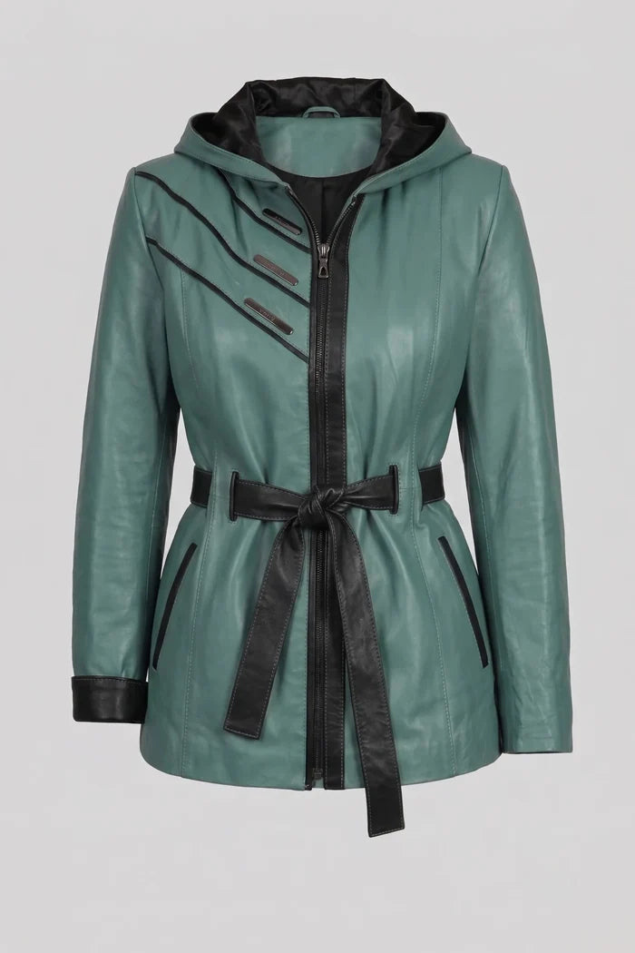 Дамско Кожено Яке, Грахово Зелен Roberto&Co Roberto Fashion Store Jacket LEA2511JCKGRLBLTM XS