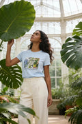 Дамска светло синя тениска с арт принт "Nature" Medicine Roberto Fashion Store T-shirt RS26TSD261-05X-L L