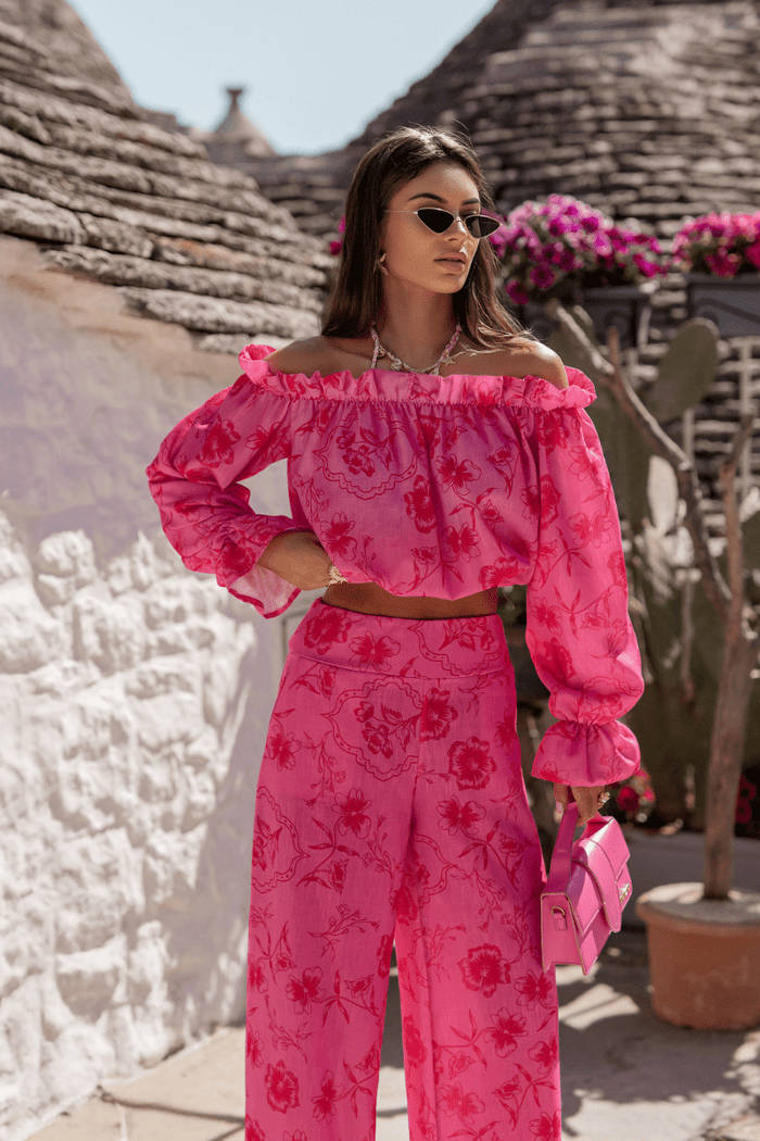 Дамски ленен комплект - MIA, Розов Floria LaBalancia Roberto Fashion Store Set 5907378522095 XS/S