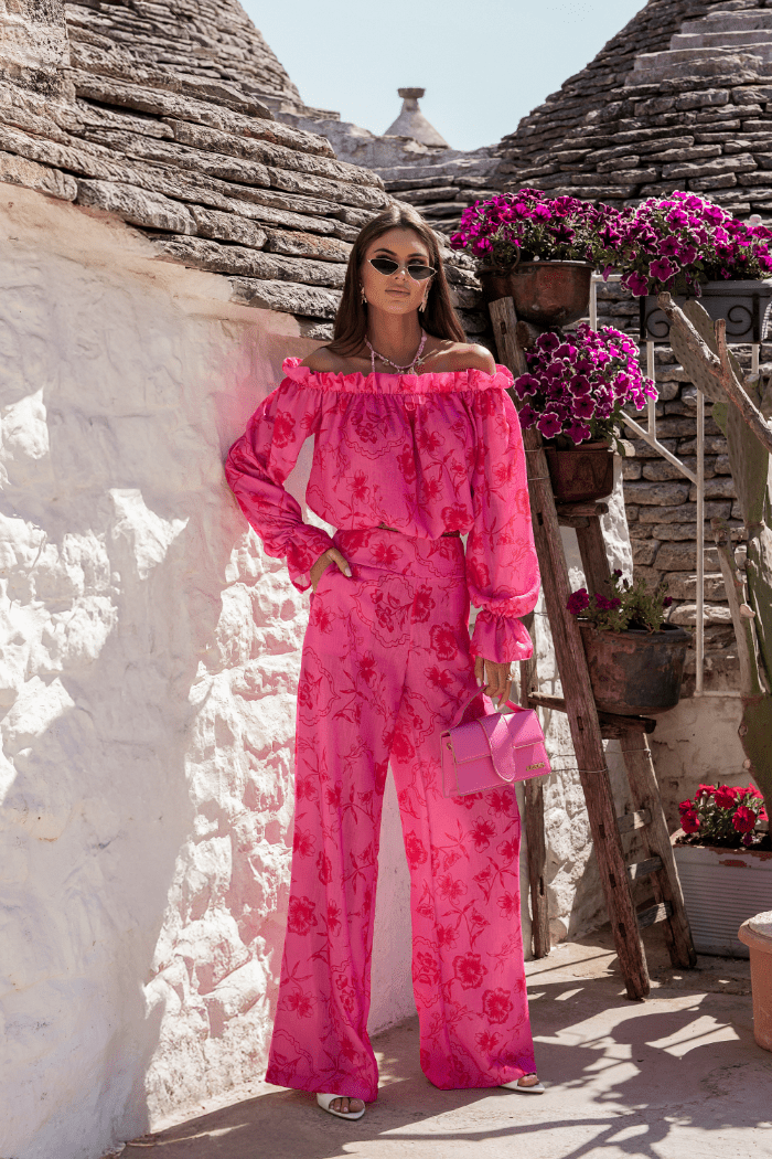 Дамски ленен комплект - MIA, Розов Floria LaBalancia Roberto Fashion Store Set 5907378522088 M/L
