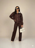 Дамски Ленен Комплект от 2 части, Кафяв So Cute Roberto Fashion Store Set SOC1302SETBWLINOS S