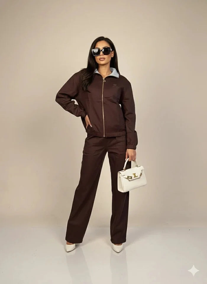 Дамски Ленен Комплект от 2 части, Кафяв So Cute Roberto Fashion Store Set SOC1302SETBWLINOS S