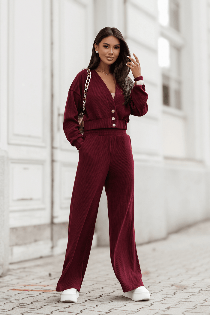 Дамски комплект MEGGI от шнур - бордо LaBalancia Roberto Fashion Store Set 5907378523412 XS/S