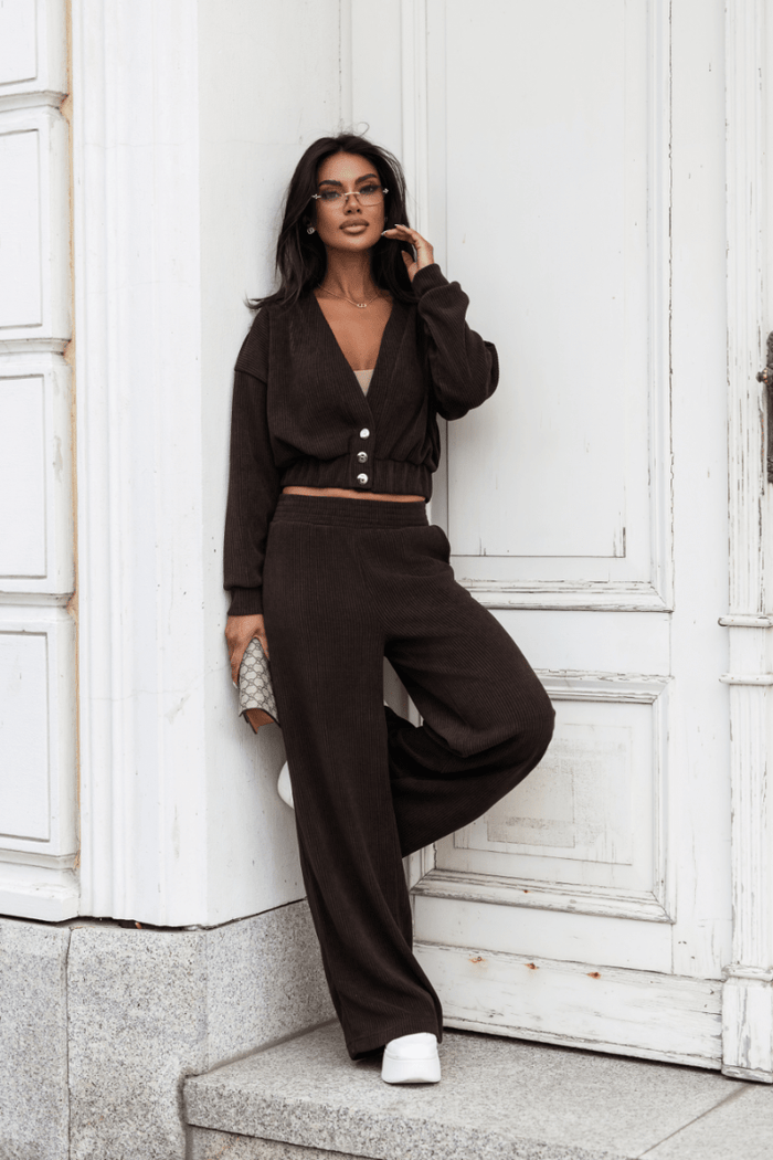 Дамски комплект MEGGI от шнур, кафяв LaBalancia Roberto Fashion Store Set 5907378523436 M/L
