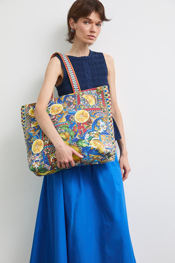 Women's multi-colored "Tuscany" print bag