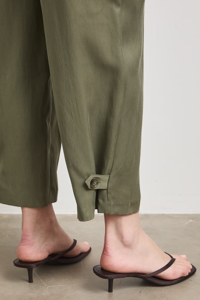 Women's olive long jumpsuit with belt "Miyu"