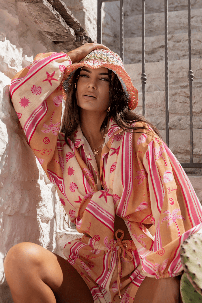 Дамски комплект MOLLY — ленена рокля и шал, жълто морско (Yellow seaside) LaBalancia Roberto Fashion Store Set 5907378522262 UNI