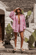 Дамски комплект MOLLY — ленена рокля и шал, Розово крайбрежие LaBalancia Roberto Fashion Store Set 5907378522279 UNI